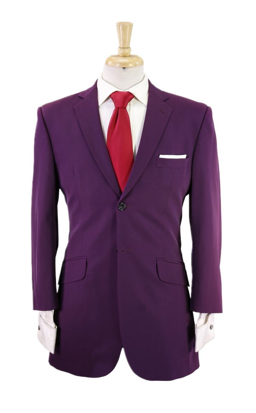 Ozwald Boateng Bespoke Couture Solid Purple 2-Btn Techno Suit 36R